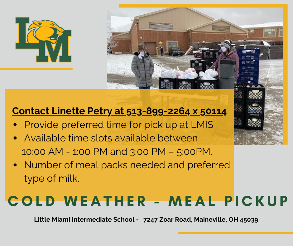 Cold Weather VLA Meal Pickup Information 